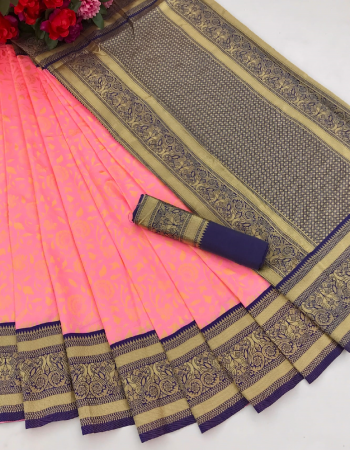 pink saundarya silk fabric weaving work ethnic 