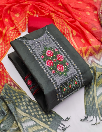 black top - cotton  multi neck work with fancy diamond ( 1.90 m) | bottom - cotton ( 2 m) | dupatta - chanderi chex dyable ( 2.10 m)  fabric embroidery work ethnic 