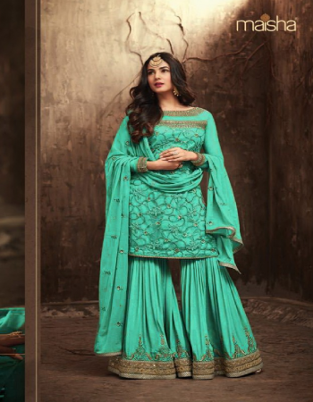 green top - heavy net with embroidery stone sequance work | sleeves - heavy net with embroidery stone work | inner - santoon | plazzo - heavy net with embroidery work sequance with inner attached ( santoon ) | duaptta - net with embroidery work stone | length - max upto 45 | size - max upto 48+ fabric embroidery work festive 