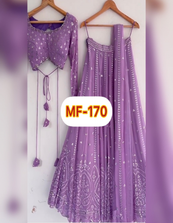 purple lehenga - faux georgette ( canvas patta ) | inner - micro silk | length - 42 