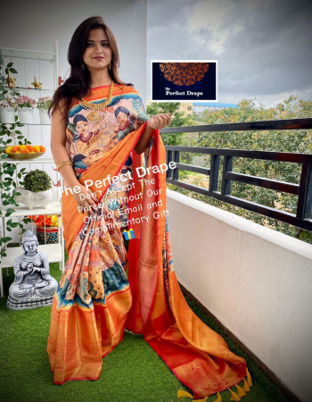 pink pratibha soft banarasi silk kalamkari block print  fabric printed work festive 