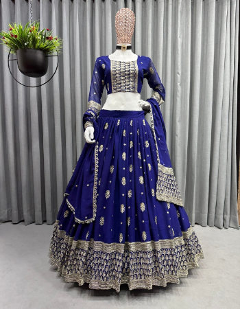 navy blue choli - georgette | size - unstitch upto 42 | lehenga - georgette | inner - silk | stitching - semi stitched upto 44 | flair - 3m with canvas with cancan | dupatta - georgette embroidery sequance ( 2.20 m)  fabric embroidery work ethnic 
