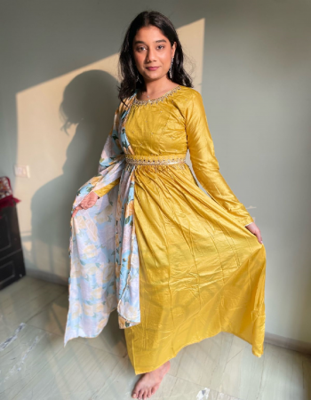 yellow kurti - pure heaven silk | linning - cotton | dupatta - muslin | sleeves length - 22 