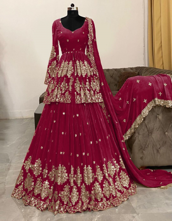 pink lehenga - heavy blooming georgette silk | inner - micro cotton | lehenga size - upto 44 ( xxl ) | size - semi stitched | lehenga length - 42 - 44 inch | flair - 3 m | top - heavy blooming georgette silk | sleeves - full sleeves with sequance embroidery work | inner - micro cotton | top length - 30 - 32 inch | top size - xl stitched with xxl margin | dupatta - heavy blooming georgette silk with embroidery sequance work  fabric embroidery  work party wear 