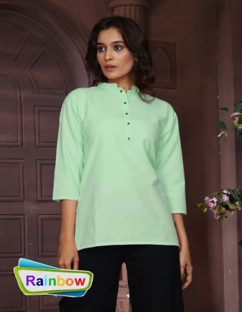 green cotton  | type- casual tunic top  fabric plain work party wear 