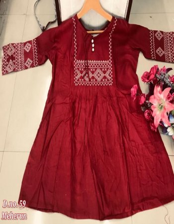 maroon 14kg rayon with heavy embroidery front and back side work | length - 28 