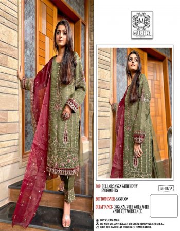 green top - pure organza embroidered with diamond moti with tussel | dupatta - pure organza with embroidery work | inner - santoon | bottom - santoon with work fabric embroidery work festive 