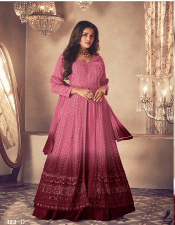pink top - georgette with embroidery work | sleeves - georgette with embroidery work | inner - santoon | lehenga - georgette with santoon | dupatta - nazamin with embroidery work | length - max upto 48 | size - top - 44 | lehenga - 44 fabric embroidery work festive 
