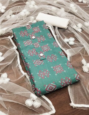 sky blue top - cotton slub printed with tai button ( 2 m) | bottom - cotton ( 2 m)  | dupatta - net work ( 2.10 m) fabric printed work festive 
