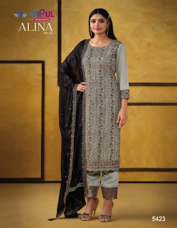 grey top & sleeves - heavy rangoli with codding sequance work | inner & bottom - santoon | dupatta - heavy rangoli with codding sequance work | length - max upto 46| size - max upto 56 | type - semi stitched fabric sequance work casual 