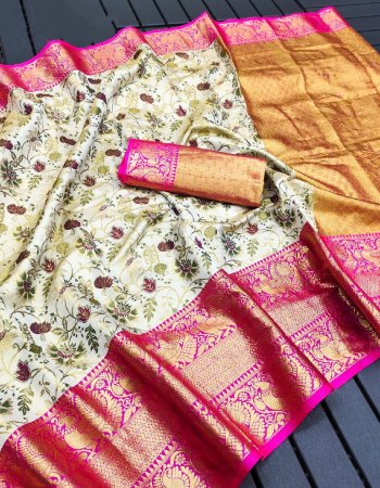 pink pure handloom soft kanjivaram silk with zari work fabric zari work work party wear 