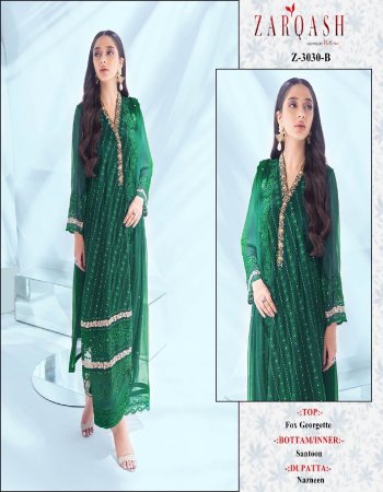 green top - georgette embroidered | bottom - dull santoon | dupatta - nazmeen embroidered  fabric embroidery work festive 