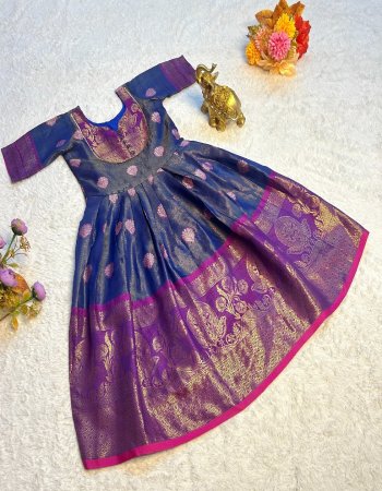 navy blue gown - soft kanjivaram silk with beautiful zari weaving work | linning / inner - micro cotton  fabric weaving work festive 