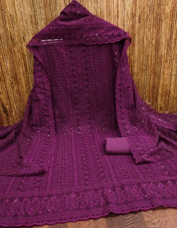 purple top -  original georgette work ( 2.10 m) | bottom & inner - heavy creap ( 3.6 m) | dupatta - original georgette chickan work ( 2.25 m)  fabric chiffli work work festive 