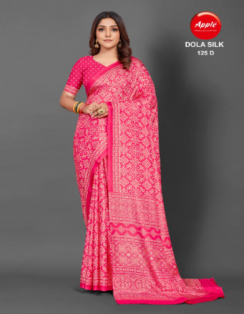 pink dola silk fabric printed  work festive 
