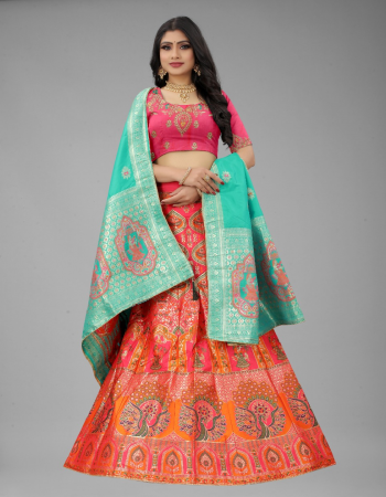 pink lehenga - banarasi silk | flair - 3 meter | inner - micro (semi stitched up to 44) | (length - 42) | choli - banarasi silk (unstitched 0.80 meter ) (up to 46) | dupatta - banarasi silk (2.50 mtr) fabric embroidery  work wedding 