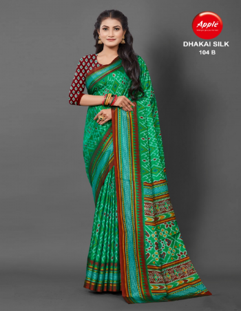 parrot green sana silk saree fabric printed  work casual 