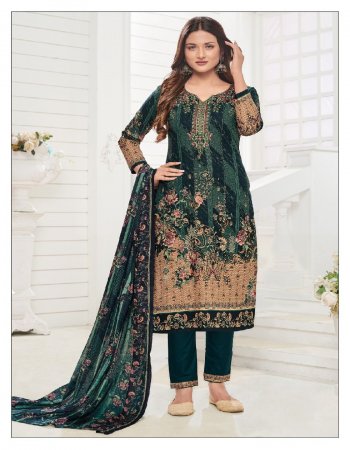dark green  top - pure lawn with neck self embroidery 2.40 mtr | bottom - pure cotton 2.25 mtrs | dupatta - pure cotton mal mal 2.25 mtrs  fabric embroidery  work wedding 