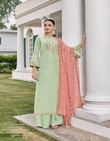 pista top - cotton silk with exclusive embroidery with delicate sleeves work | bottom - pure viscose santoon | dupatta - pure viscose organza with exclusive border work with tassels  fabric embroidery  work festive 