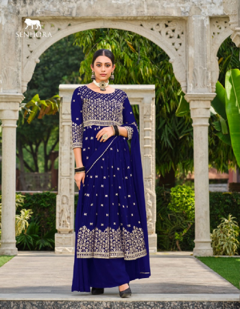 blue top- faux georgette i work- front heavy 7mm sequence work & crushed fabrics i dupatta- faux georgette i bottom- faux georgette  fabric sequence work work casual 