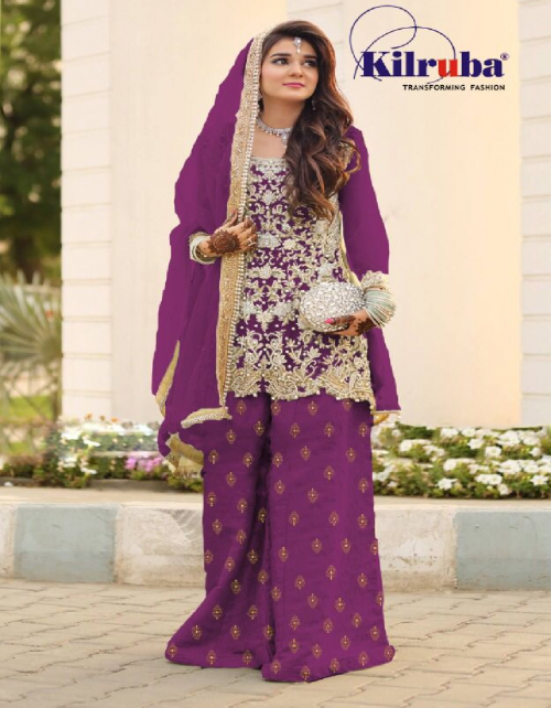 purple top - super net with beautiful heavy embroidery pearls & sequance work ( including sleeves ) | inner - santoon | bottom - heavy satin with printed | dupatta - super net with beautiful sequance work and embroidery pearl work  fabric heavy embroidery work festive 