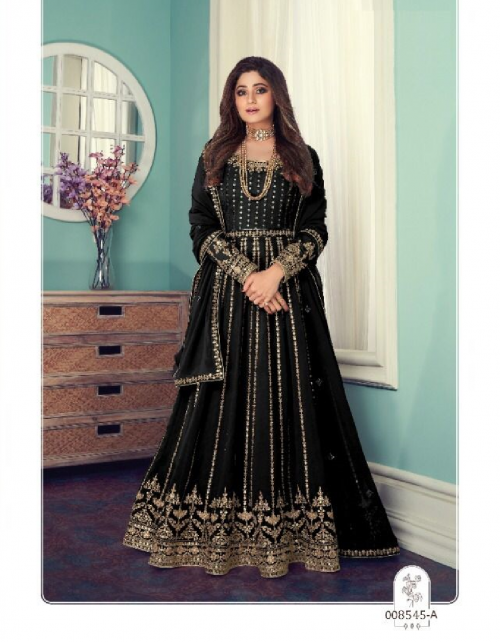 black top - georgette with codding sequnace embroidery work | inner - heavy shantoon ( 2 m) | sleeves - georgette + codding sequance embroidery work | bottom - heavy dull santoon ( 2 m) | dupatta - georgette less patti work | length - max upto 54 | size - max upto 48 | flair - max upto 3.20 m fabric sequance embroidery work ethnic 