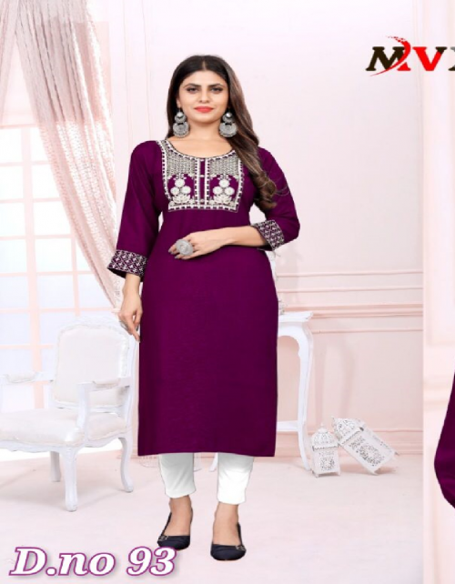 wine kurti - 14kg rayon with embroidery work  fabric embroidery  work casual 