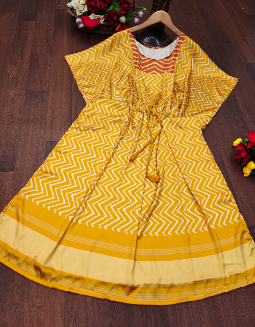 yellow gajji silk with bandhej digital printed | length - 48