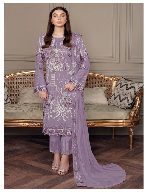 purple top - georgette with sequance embroidery with diamond work ( latkan attached ) | dupatta - nazneen with embroidery work | bottom - santoon + patch work | inner - santoon | length - 44