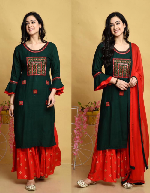 black kurti - 14kg rayon with embroidery work | sharara - 14kg rayon with embroidery work | dupatta - nazneen with lace  fabric embroidery work party wear 