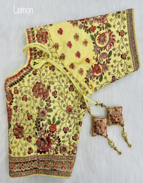 yellow heavy embroidery + real jarkan diamond work | fabric - heavy pure silk | size - plus size 42